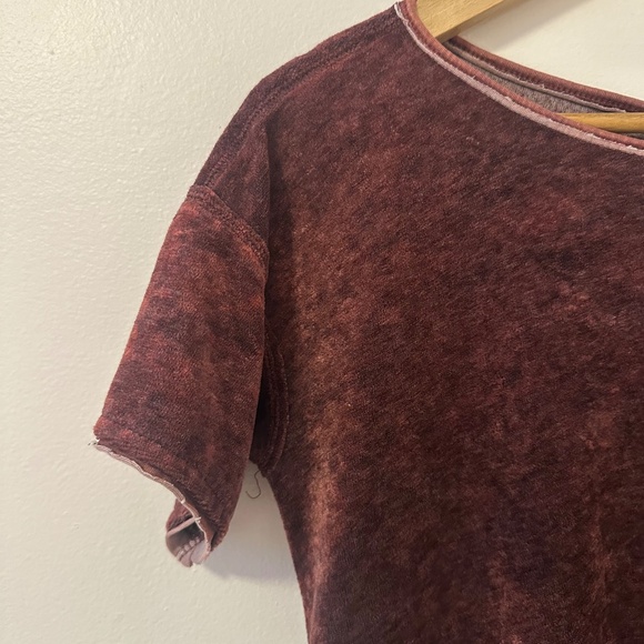 We The Free Doran Tee in Burgundy Velvet | Size XS - Picture 3 of 9